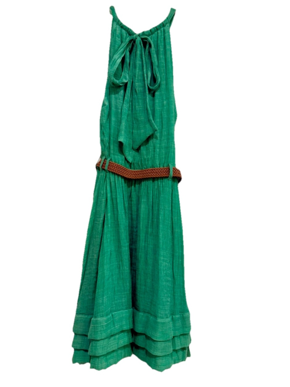 Indigo Rose Sleeveless Tiered Midi Green Dress Size Small (6) - Picture 6 of 9